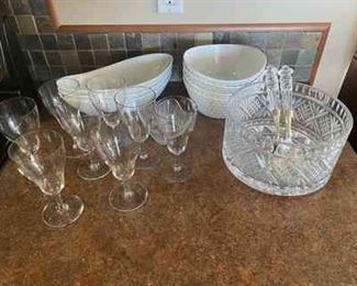 Salad Bowl Porcelain Serveware Glasses