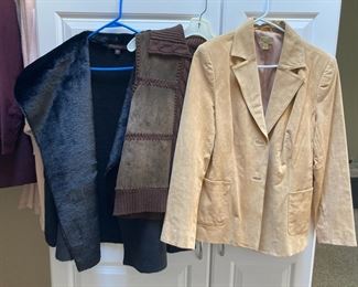 Vintage Womens Caslon Suede Coat Designer Studio Suede Vest