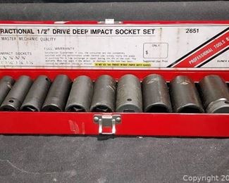 Sunex Half Inch Drive Deep Impact Socket Set