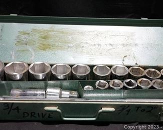 Three fourth inch to 2in Drive Socket Set
