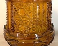 Vintage Amber Glass Fairy Lantern that measures 7 inches tall. A beautiful piece! 