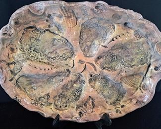 Pottery oyster plate