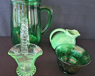 Vintage green glass