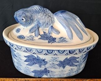 Fish covered dish