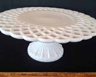 Milkglass cake plate