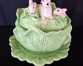 Bunny cabbage covered dish
