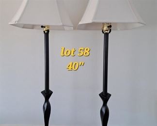 Pair black base lamps