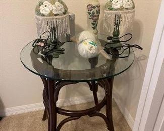 WICKER SIDE TABLE