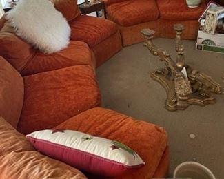 Orange sectional.