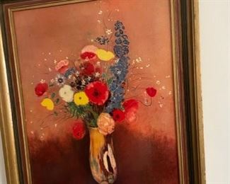 Odilon Redon 2x Matted 20x24 Gold Ornate Framed Art Print 'Wild flowers in a Long-necked Vase.