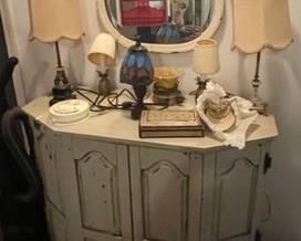 French Provincial Console Table half-moon.