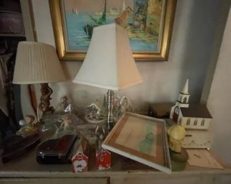 Lamps and other items.