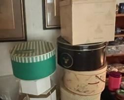 Hat boxes and vintage hats.