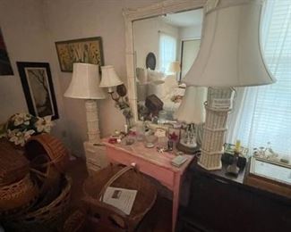 White ceramic bamboo on wood base.