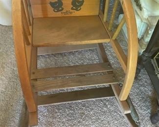 Antique TETTERTOT Children's Wooden Rocker.