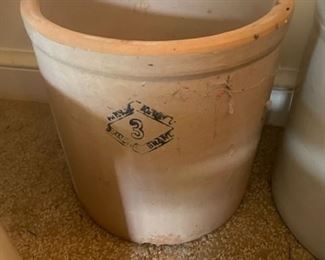 Antique number three crock.