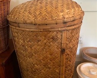 Southeast Asian bamboo storage basket.