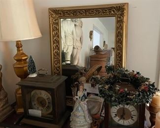 Lamps, clocks and mirrors.