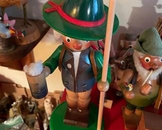 Vintage Oma Opa German Double Smoker Erzgebirge Incense Burner Made in Germany.