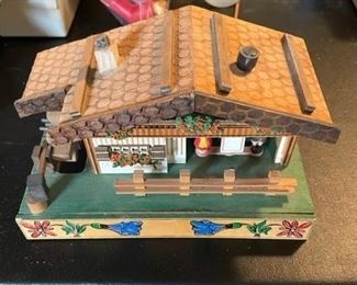 Bavarian Couple & Hearts Weather house .