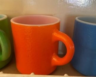 Vintage Anchor Hocking Fire King Ware Yellow Stackable Mug Cup C Handle.