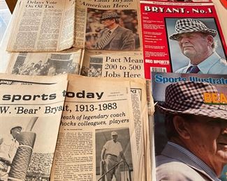 Bear Bryant memorabilia 