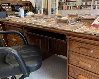 1 of 2 desks, office chair