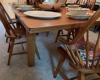Harvest table & 6 chairs 
