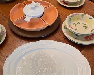 Turkey platter, MCM lazy susan