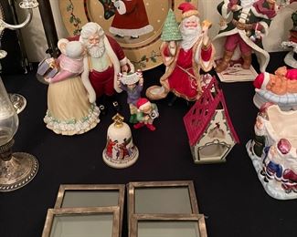 Lenox Santas , bell, elves, house