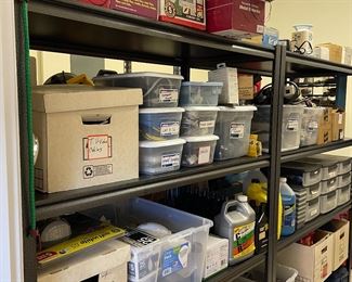 Cables, light bulbs, metal detectors, sprayer, bug killers, etc.