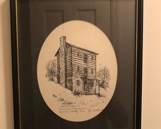 Judith plucker, pen and ink Ernest Fort House Greene County, TN 