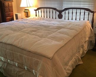 King size bed with Serta century signature, hybrid collection, mattress, and box springs