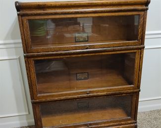 Antique 1910 GLOBE Wernicke Tiger Oak Stack Legal Barrister Bookcase - CURRENT RETAIL $3,995 - OUR PRICE - $500