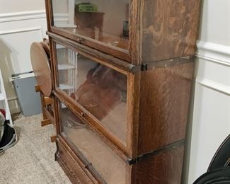 Antique 1910 GLOBE Wernicke Tiger Oak Stack Legal Barrister Bookcase - CURRENT RETAIL $3,995 - OUR PRICE - $500