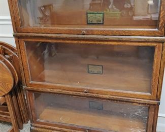 Antique 1910 GLOBE Wernicke Tiger Oak Stack Legal Barrister Bookcase - CURRENT RETAIL $3,995 - OUR PRICE - $500