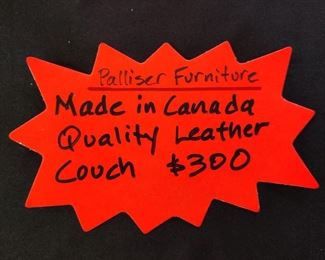 PALLISER FURNITURE BRAND - QUALITY LEATHER COUCH - $300