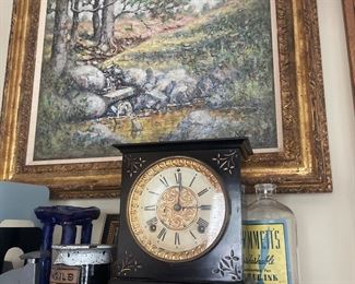 Wall hanging not for sale.  Clock and other items are for sale. 