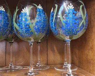bluebonnet handpainted stemware