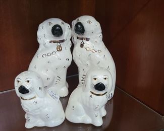 stafforshshire dogs and salt pepper set
