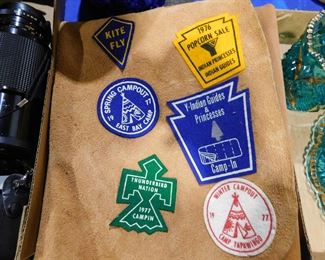 Boy Scout patches on suede