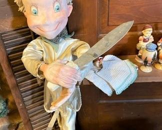 Puppet with stand and knife
