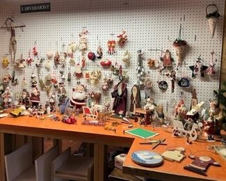 ornaments and santas
