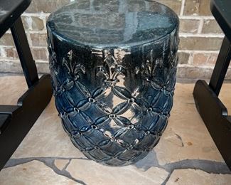 Blue/Green Barrel Garden Stool
