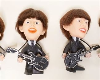 1001 THE BEATLES 1964 REMCO DOLLS INCLUDES JOHN, PAUL, GEORGE & RINGO ALL W/INSTRUMENTS, APPROXIMATELY 4 1/2 IN HIGH