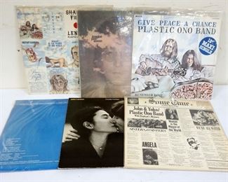 1023 LOT OF JOHN LENNON/PLASTIC ONO BAND VINYL ALBUMS INCLUDES DOUBLE FANTASY, SOME TIME IN NEW YORK CITY, PLASTIC ONO BAND LIVE PEACE IN TORONTO 1969 SEALED, GIVE PEACE A CHANCE SINGLE, SHAVED FISH & IMAGINE