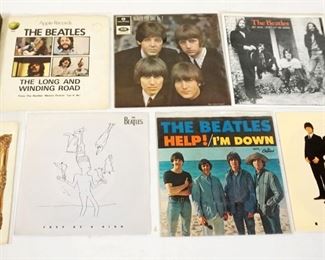 1028 LOT OF BEATLES 45 RPMS PLUS A HARD DAYS NIGHT SOUNDTRACK
