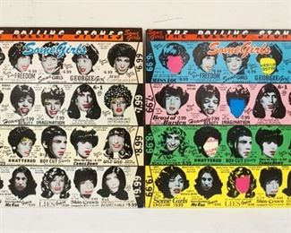 1031 4 ROLLING STONES VINYL ALBUMS INCLUDES LET IT BLEED COLOR VINYL MADE IN HOLLAND & 3 VERSIONS OF SOME GIRLS, 2 ARE COC 39108 W/DIFFERENT COVERS & ONE COLOR VINYL