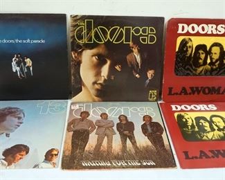 1033 LOT OF 6 THE DOORS VINYL ALBUMS INCLUDES LA WOMAN, 13, WAITING FOR THE SUN, SELF TITLED, & THE SOFT PARADE