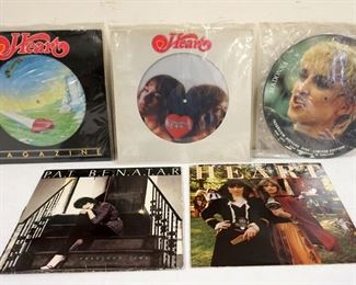 1037 LOT OF 5 VINYL ALBUMS INCLUDES HEART: MAGAZINE & DREAM BOAT ANNIE, PICTURE DISCS & LITTLE QUEEN, MADONNA PICTURE DISC & PAT BENATAR PRECIOUS TIME HAS WEAR TO COVER